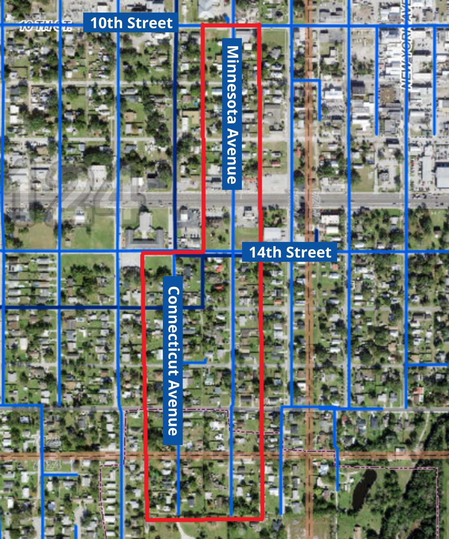 Map shows outlined in red the precautionary boil water advisory area for customers located on Minnesota Avenue between 10th Street and 14th Street. And, due to unforeseen repairs, the advisory has expanded to customers on Minnesota Avenue and Connecticut Avenue south of 14th Street.