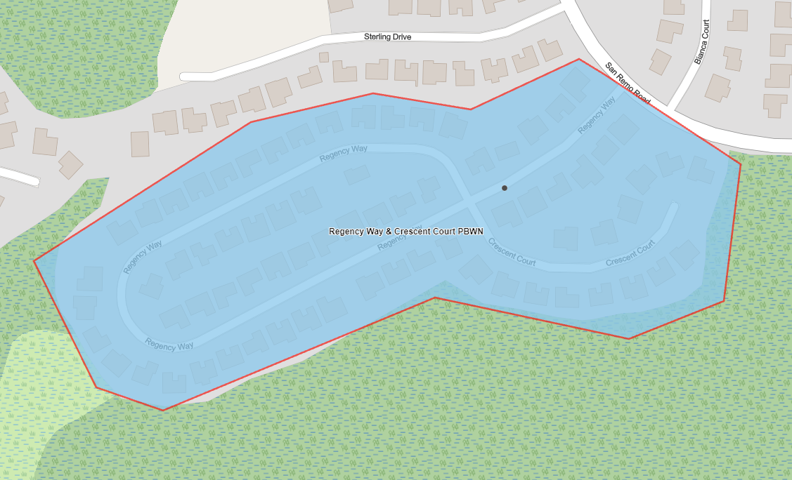 Map shows highlighted in blue the precautionary boil water advisory area for customers on Regency Way and Crescent Court in Poinciana.
