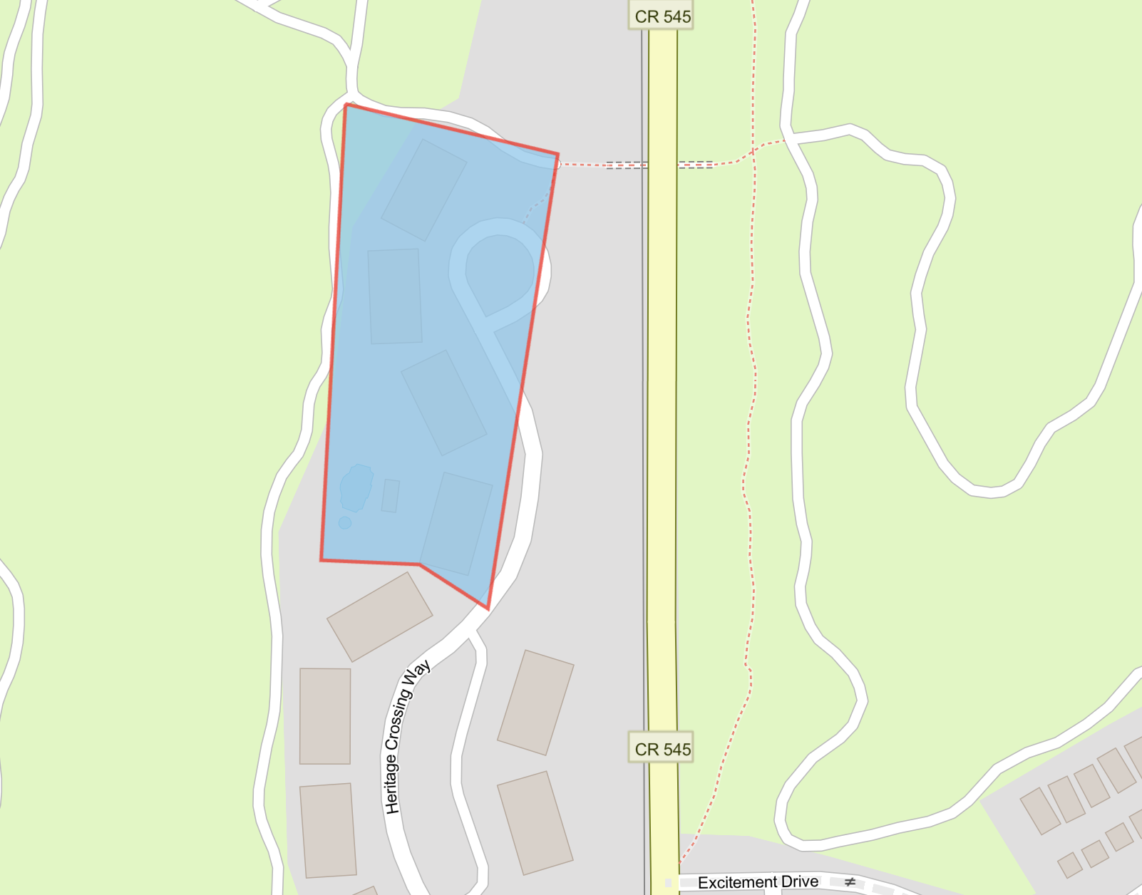 Map shows highlighted in blue customers located at 7601 – 7627 Heritage Crossing Way that will experience a service disruption at 8 a.m. on Monday, August 31. A precautionary boil water advisory will be in effect once service is restored.  