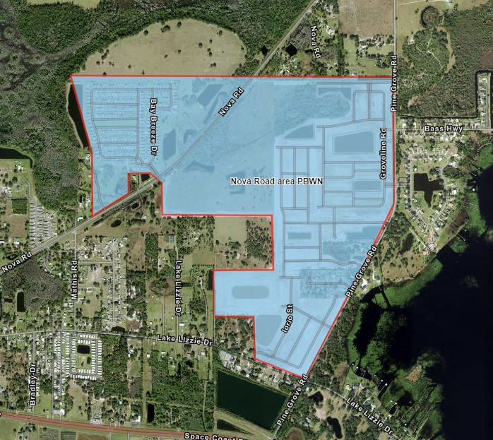 customers within the blue shaded area are under a precautionary boil water advisory from lake lizzie drive to bay breeze drive and pine grove road in the nova road area