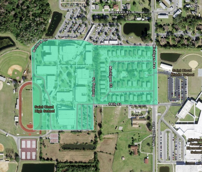 Map shows the advisory area shaded in green for the Michigan Avenue area. 