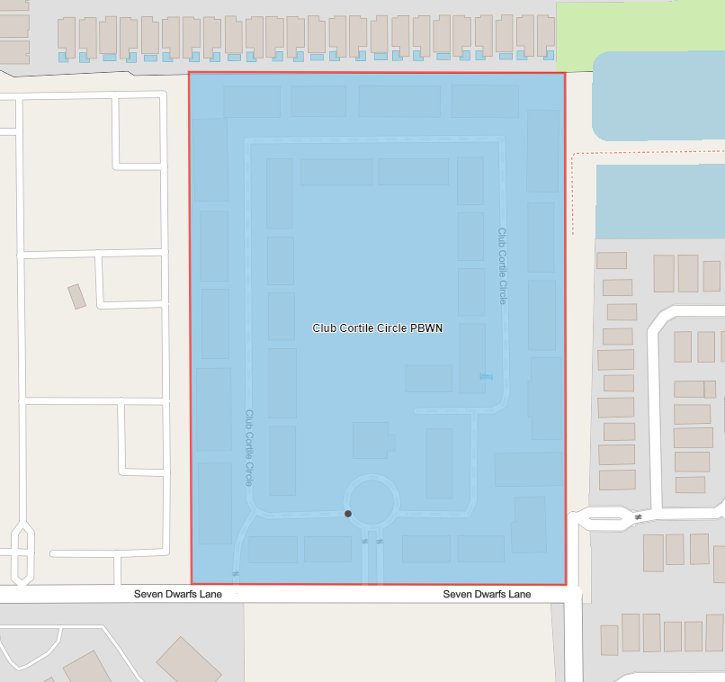 Map shows highlighted in blue the precautionary boil water advisory area for customers located on Club Cortile Circle. 