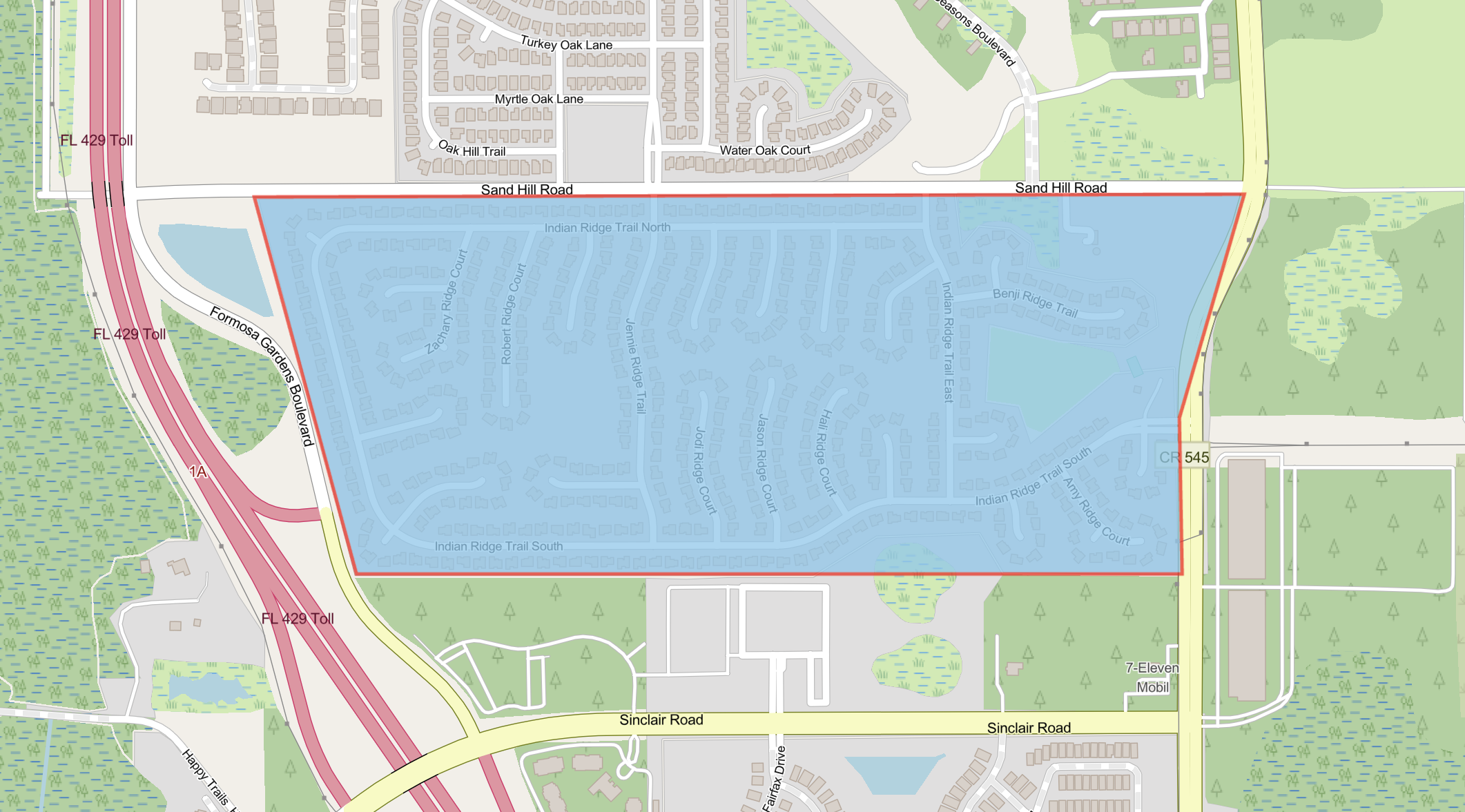 The map shows highlighted in blue were the flushing activities will take place in the area of Indian Ridge Trail. 