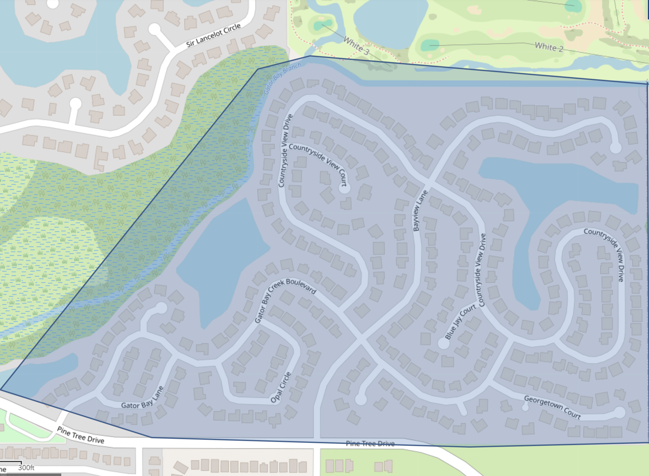 Map shows precautionary boil water advisory area highlighted in blue.