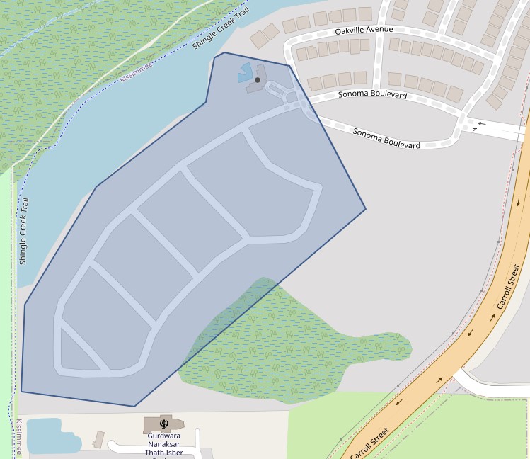 Map shows highlighted in blue customers in the advisory area in the Sonoma Boulevard area near Carroll Street.