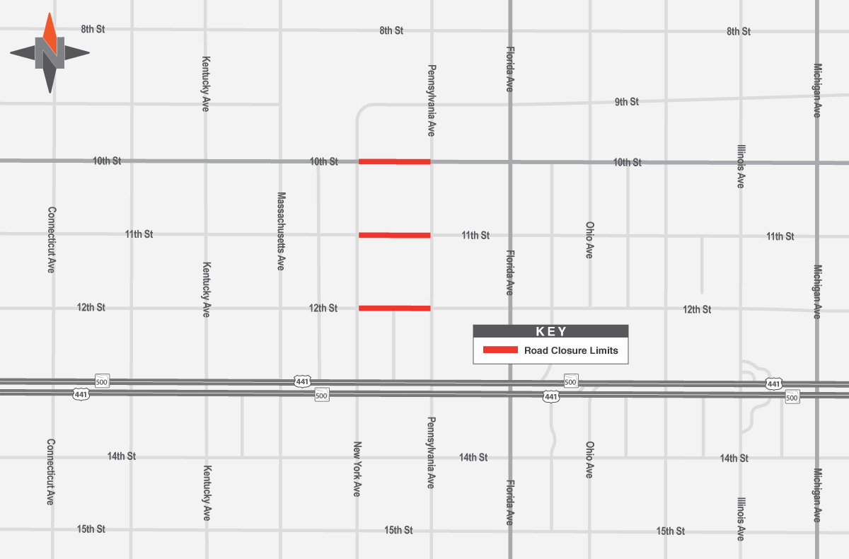 The map shows the St. Cloud downtown streets that will be closed from 7 p.m. to 5 a.m.