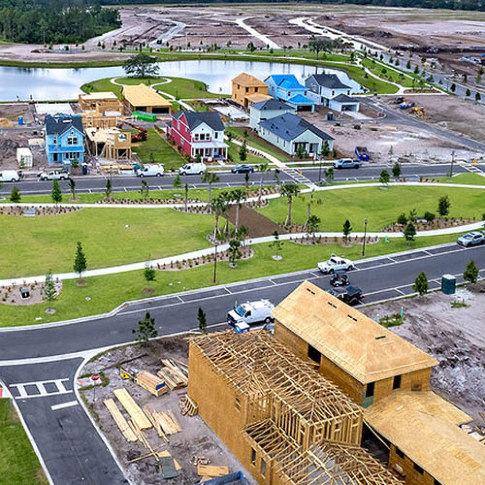 Image of housing construction site.