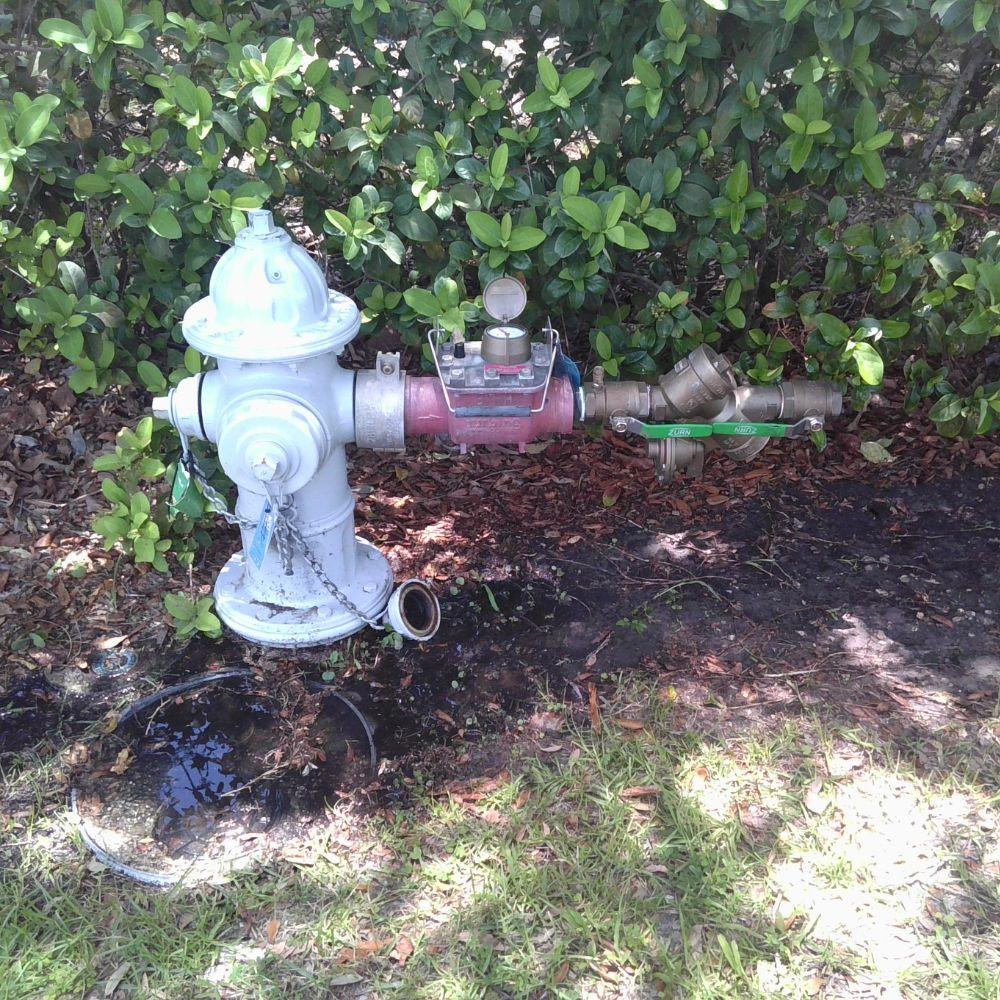 Image of hydrant meter attached to fire hydrant.